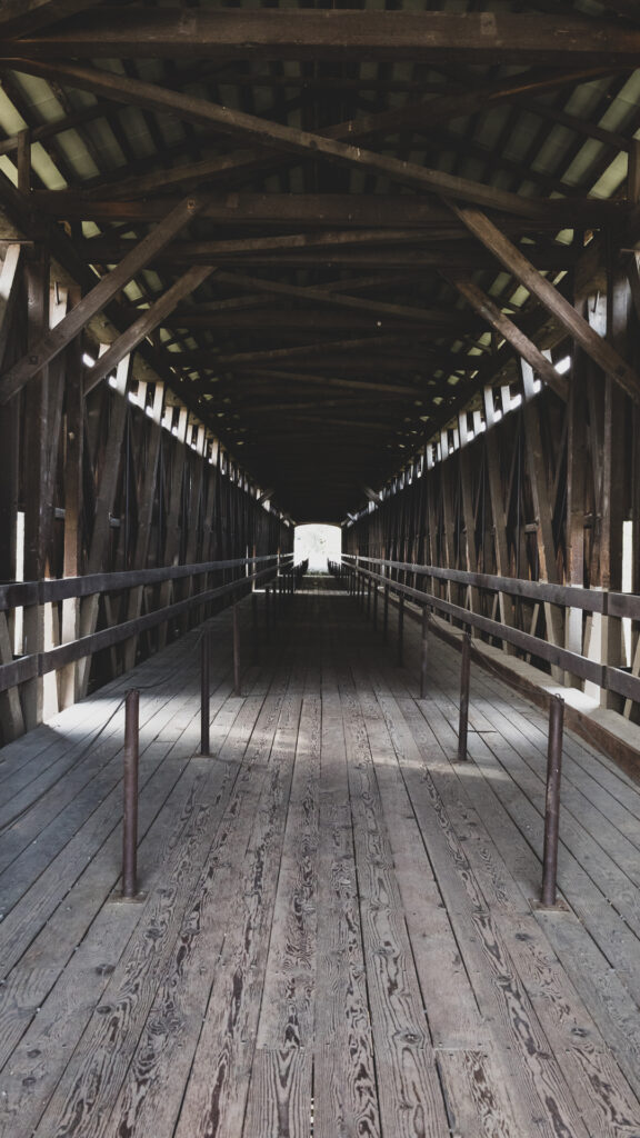 Knights Ferry Covered Bridge 9:16 Aspect Ratio for Instagram Story.